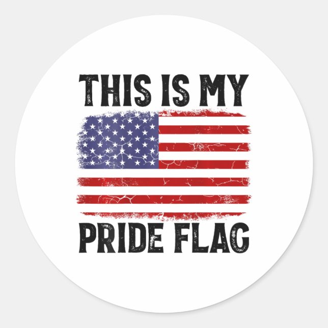 Sticker Rond C'Est Mon Drapeau De Fierté (Devant)
