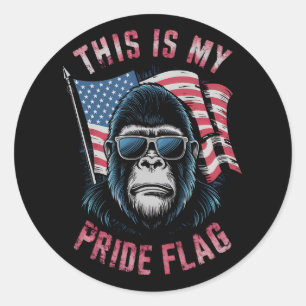 Sticker Rond C'Est Mon Drapeau De Fierté Drapeau Américain Bigf