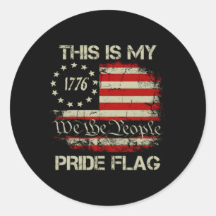 Sticker Rond C'Est Mon Drapeau De Fierté Usa American 4 juillet