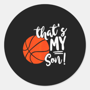Sticker Rond C'est mon fils t shirt basket pour maman ou papa