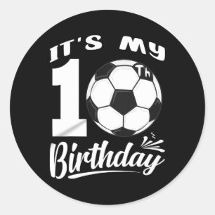 Sticker Rond C'est mon joueur de football de 10 ans anniversair