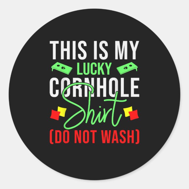 Sticker Rond C'Est Mon Lucky Cornhole (Devant)