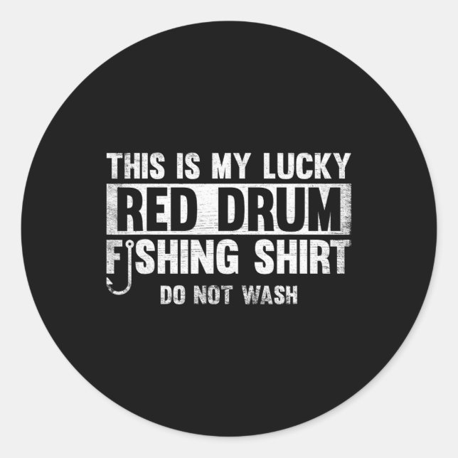 Sticker Rond C'Est Mon Lucky Red Drum Fishing Cadeau (Devant)