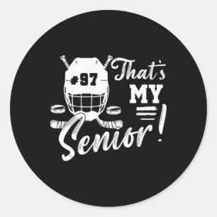 Sticker Rond C'est mon maillot de hockey senior numéro 97 Hocke