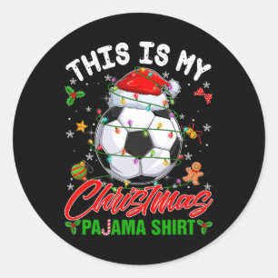 Sticker Rond C'est mon maillot de pyjama de Noël Chapeau de Pèr