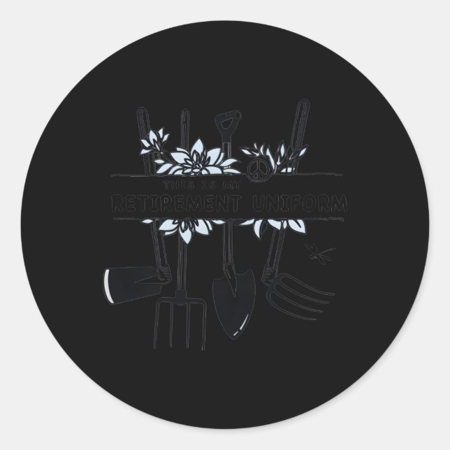Sticker Rond C'Est Mon Retiret Uniform Gardening (Devant)