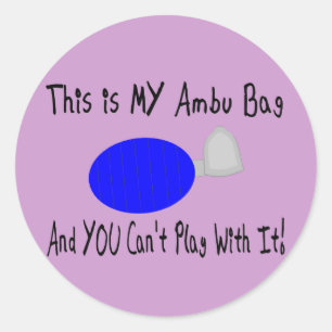 Sticker Rond "C'est mon sac d'ambu"—Cadeaux de thérapeutes resp
