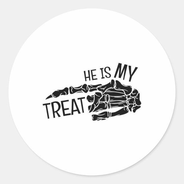 Sticker Rond C'est mon traitement Skeleton main Halloween drôle (Devant)