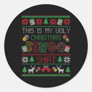 Sticker Rond C'Est Mon Vilain Jeu De Bingo De Noël Jeu De Noël