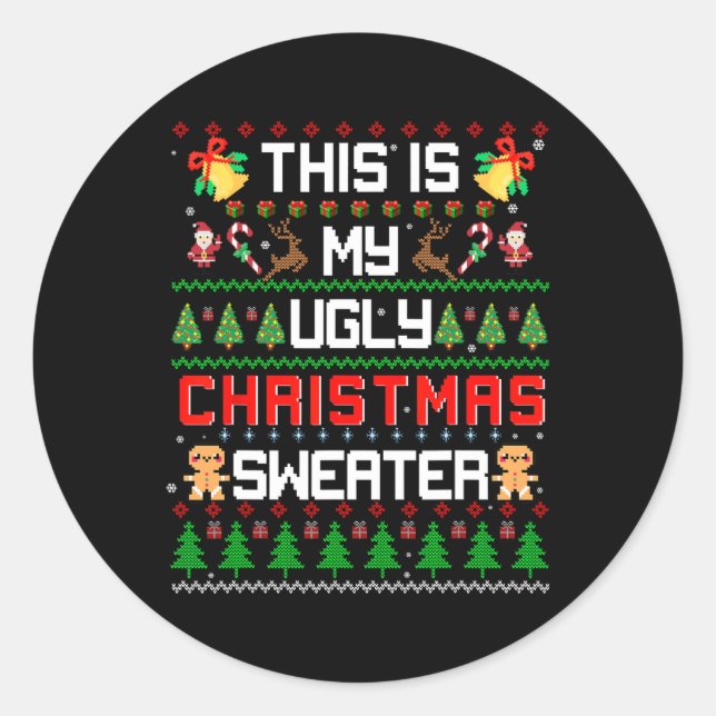 Sticker Rond C'Est Mon Vilain Noël Fun (Devant)