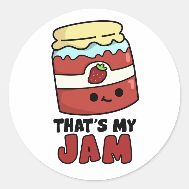 Sticker Rond C'est My Jam Funny Jar of Jam Pun (Devant)