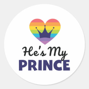 Sticker Rond C'est My Prince LGBTQ Rainbow T Shirt pour Gay BF
