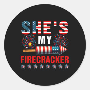 Sticker Rond C'est My Sparkler 4 juillet Fireworks Coûts d'amou