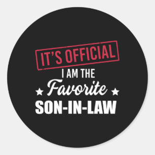 Sticker Rond C'Est Officiel, Je Suis Le Belle-Fils Préféré