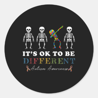 Sticker Rond C'est OK d'être différent Sensibilisation sur l'au