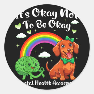 Sticker Rond C'est pas pour être la dachshund de sensibilisatio