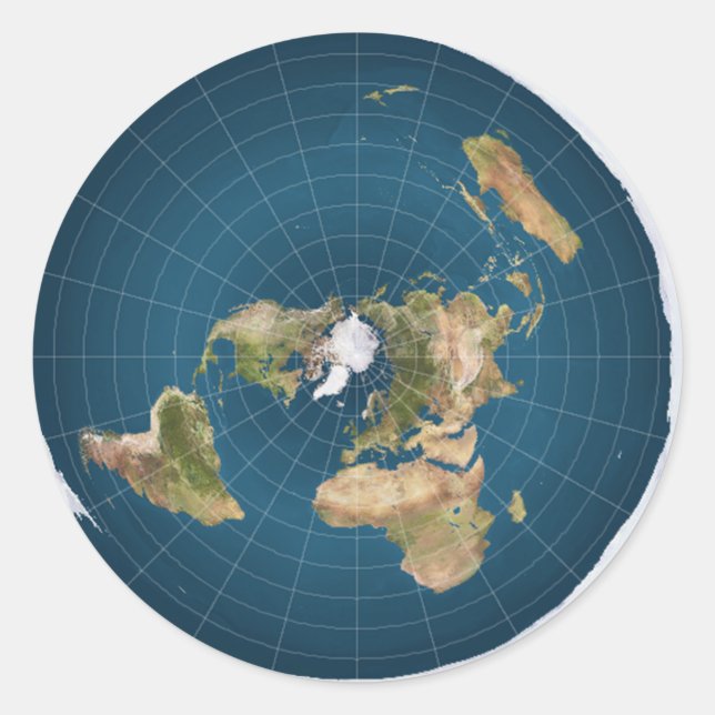 Sticker Rond C'est Plat.  Non, Vraiment. (Devant)