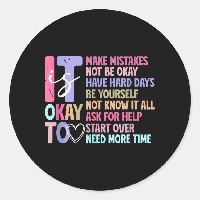 Sticker Rond C'est Pour Le Positif Citations Selfrespect Cadeau (Devant)