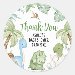 Sticker Rond C'est un Baby shower de dinosaures
