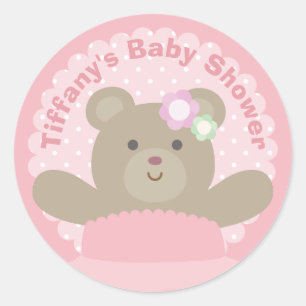 Sticker Rond C'est un baby shower rose élégant mignon de CUB