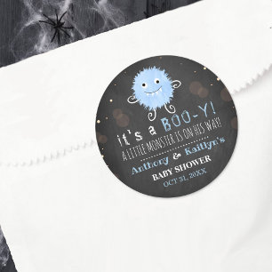 Sticker Rond C'est un boo-y ! Baby shower d'Halloween de Little