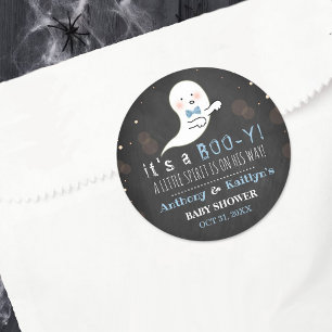 Sticker Rond C'est un boo-y ! Baby shower d'Halloween Little Sp