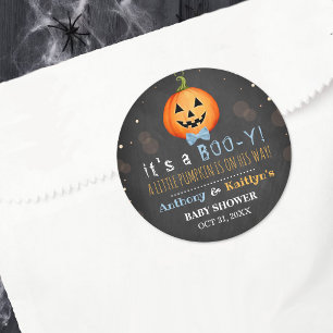 Sticker Rond C'est un boo-y ! Baby shower d'Halloween petit Cit