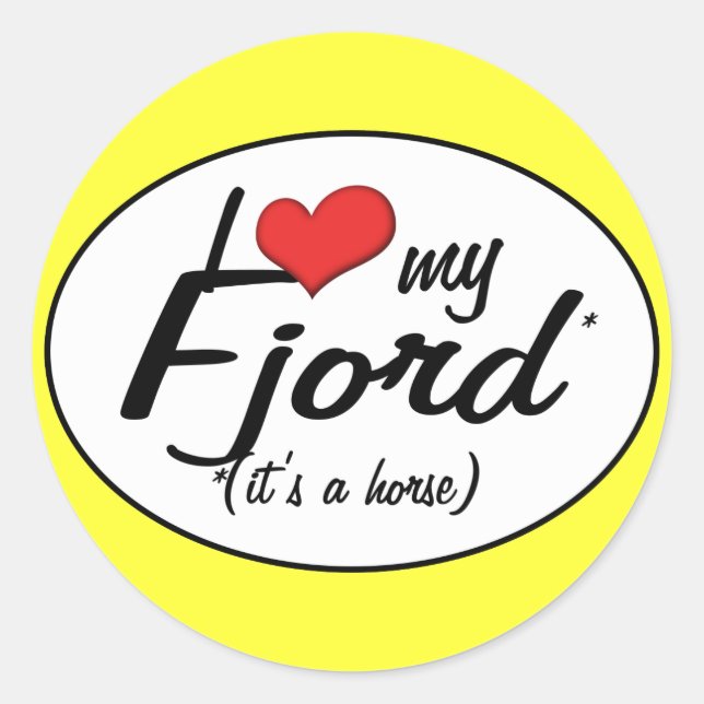 Sticker Rond C'est un cheval ! J'aime mon fjord (Devant)