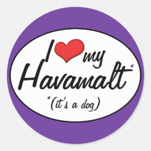 Sticker Rond C'est un chien ! J'Aime Mon Havamalt
