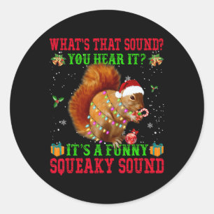 Sticker Rond C'est un écureuil de Noël avec un son couinant amu