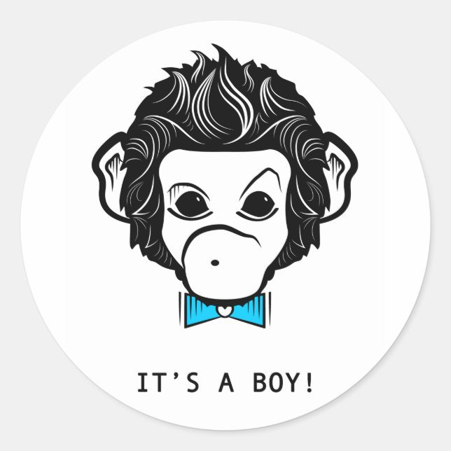 Sticker Rond c'est un garçon ! (Devant)