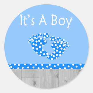 Sticker Rond c'est un garçon aux pieds bleus