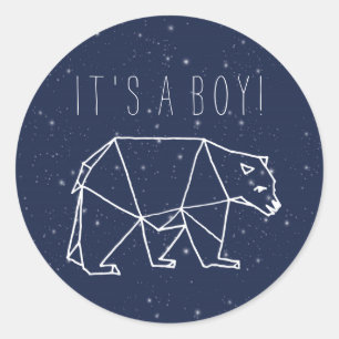 Sticker Rond C'est un garçon - Constellations d'ours