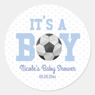 Sticker Rond C'est un garçon ! Fête du Baby shower de balle de