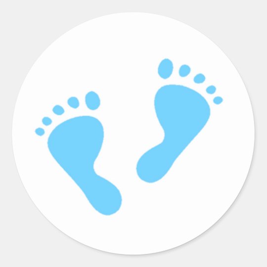 Sticker Rond C Est Un Garcon Pieds De Bebe Bleu Zazzle Fr