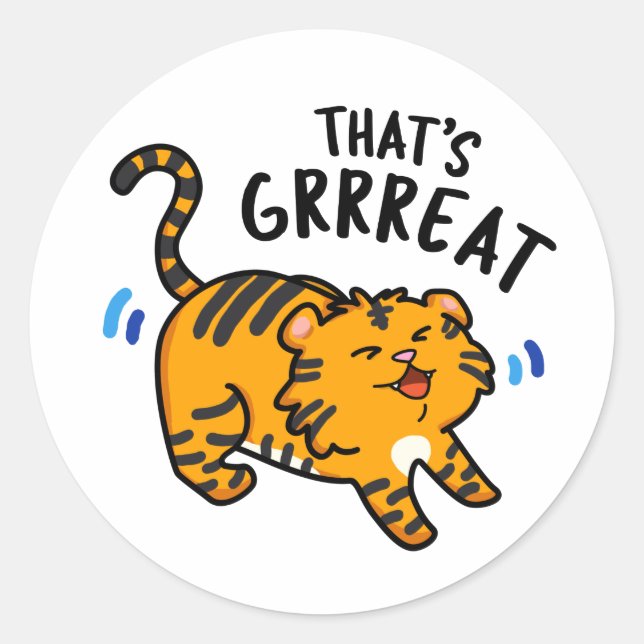 Sticker Rond C'est un gros jeu de tigre (Devant)