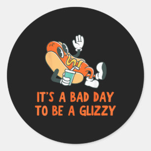 Sticker Rond C'est un jour D pour être un Glizzy 4 juillet Hot