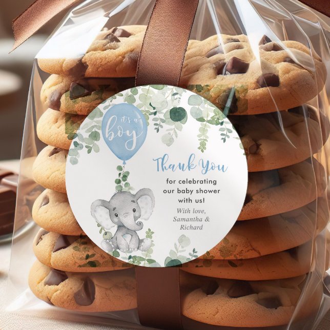 Sticker Rond C'est un petit baby shower de verdure pour éléphan (Créateur téléchargé)