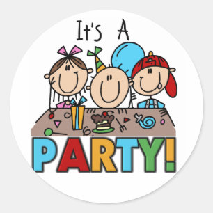 Sticker Rond C'est un T-shirt et des cadeaux de fête d'annivers