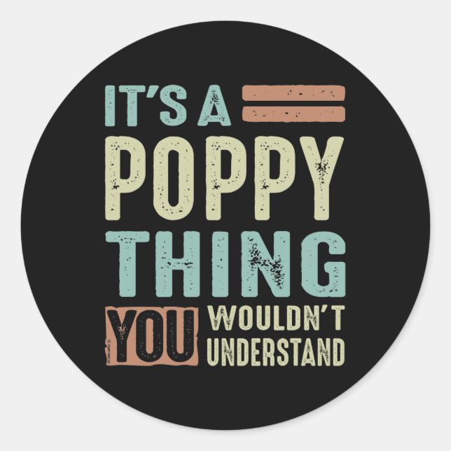 Sticker Rond C'est un truc de coquelicot (Devant)