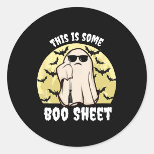 Sticker Rond C'Est Une Boite Feuille Halloween Ghost Pas Le Tem