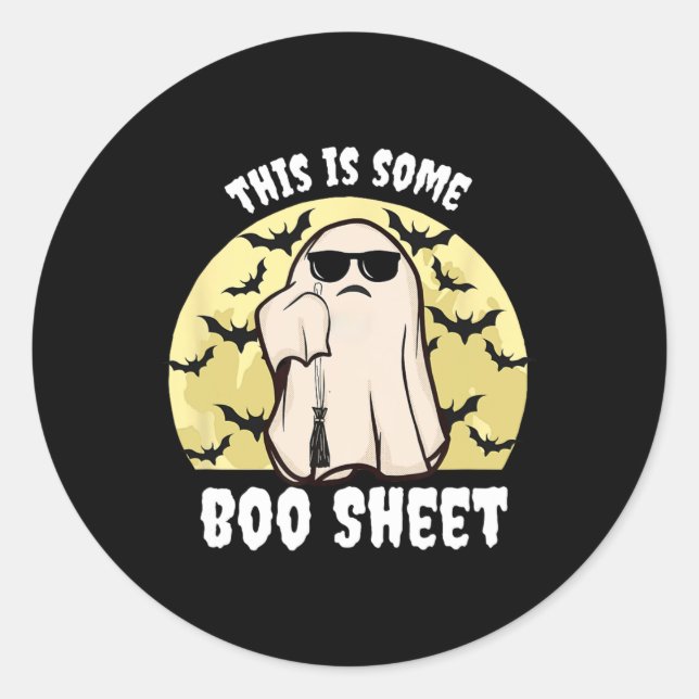 Sticker Rond C'Est Une Boite Feuille Halloween Ghost Pas Le Tem (Devant)
