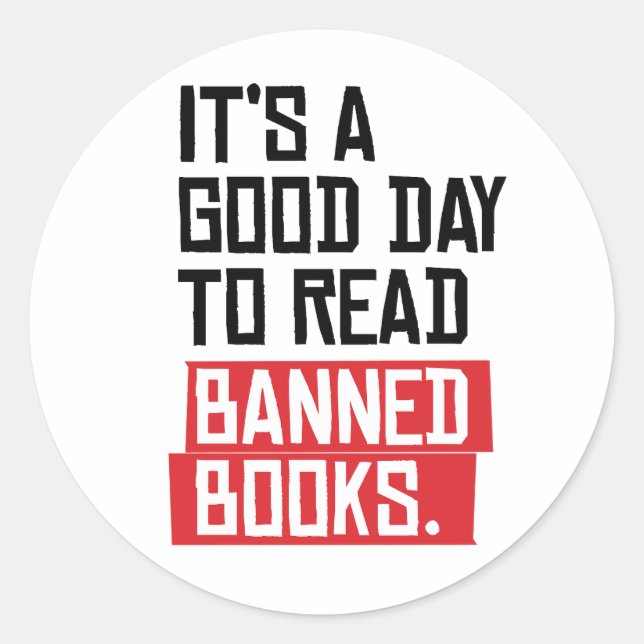 Sticker Rond C'est une bonne journée pour lire des livres inter (Devant)