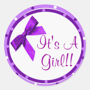 Sticker Rond C'est une chatte à mâchoire violet fille