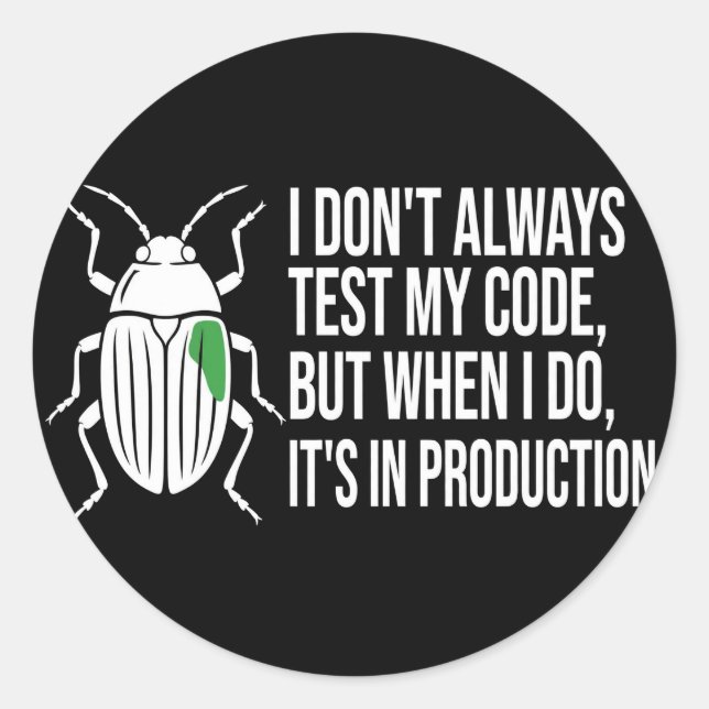 Sticker Rond C'est une chemise drôle de programmeur - Ne pas te (Devant)