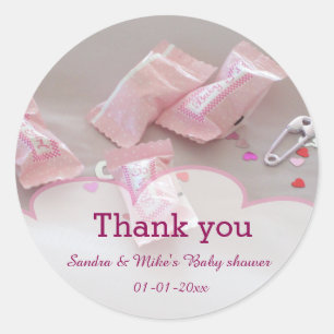 Sticker Rond C'est une épingle de sécurité pour bonbons baby sh