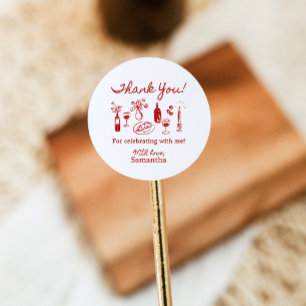 Sticker Rond C'est une Fête des mariées de pizza italienne Amor