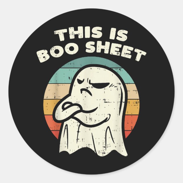 Sticker Rond C'est une feuille de fantôme Boo  (Devant)