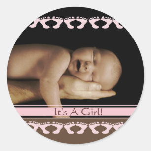 Sticker Rond C'est une fille
