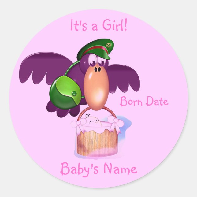 Sticker Rond C'est une fille ! (Devant)